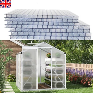 6/14 Pcs Polycarbonate Roofing Sheets 4mm Twinwall Panels Greenhouse Sheet Clear - Picture 1 of 20