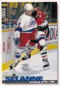 TEEMU SELANNE, WINNIPEG JETS, RARE 1995-96 NHL U/D COLLECTOR'S CHOICE CARD. - Picture 1 of 1