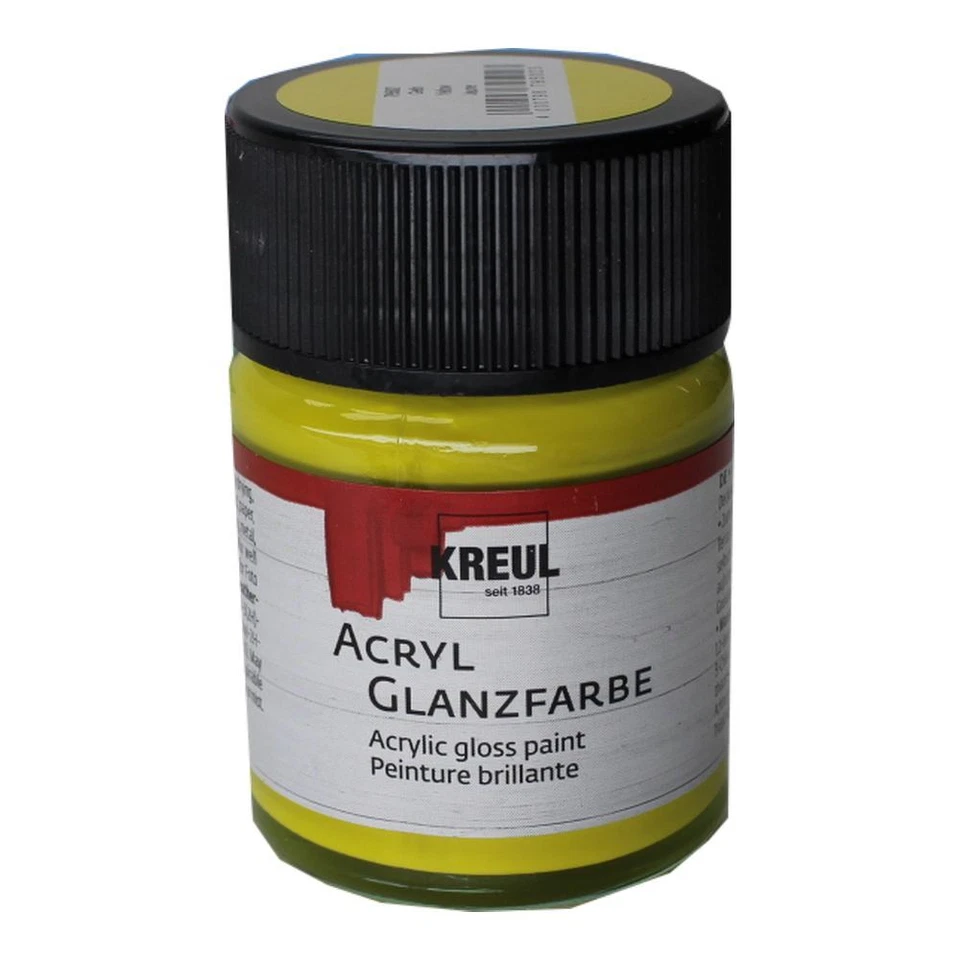 (€52,00/L) 50 ml KREUL Acryl Glanzfarbe gelb DIY Acrylfarbe Basteln