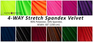 1 yard x 60" 4 WAY STRETCH VELVET SPANDEX BTY DANCE SKATE GOWNS HOLIDAYS - Picture 1 of 13
