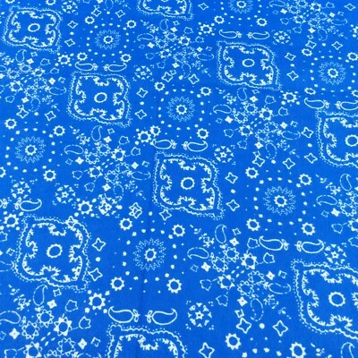 Blue Bandana Print Brushed Cotton Flannel Jo-Ann Fabric 1/2 Yard 18x42 - Image 1 of 4