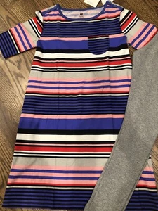 NWT Tea Girls Size 12 Striped Dress And Leggings . - Bild 1 von 8