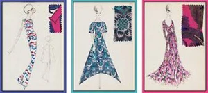 Caspari fashion designer Scaasi MFA note cards & envelopes, box of 8 NEW - Picture 1 of 1