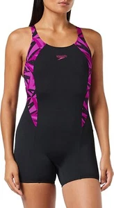 Speedo Women's Hyperboom Splice Legsuit Swimming Costume Swimsuit Pink BNWT - Picture 1 of 18