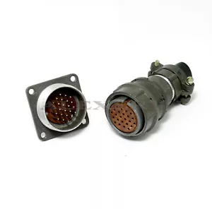 19-poliger Rundstecker Stecker Silber Stecker + Buchse Set UdSSR Militär NOS - Bild 1 von 3