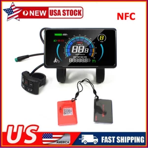 E-Bike 4" LCD Colorful Display 24V-72V Power Speed Meter Gear Control w/NFC USA - Picture 1 of 11