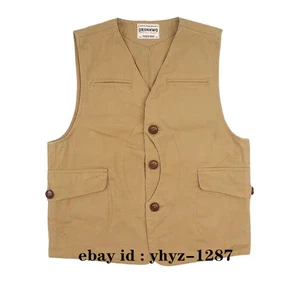 Vintage Game Pocket Canvas Vest Hunting Fishing Outdoor Vest Jacket For Men New - Picture 1 of 16