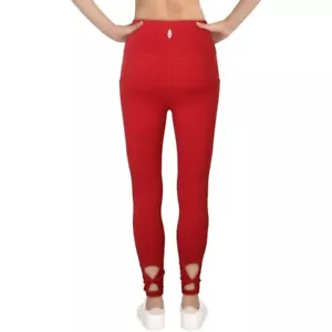 NUOVI LEGGINGS ROSSI FREE PEOPLE ROSSI MEDIUM SOLID WAVE RIDER TASCA LEGGINGS MARRONI NUOVI CON ETICHETTE - Foto 1 di 9