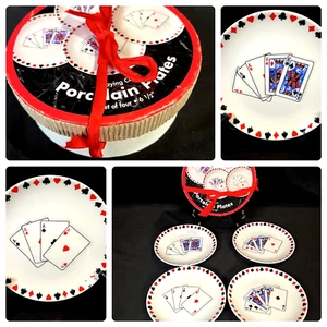 Set Von 4 Susanne Riette Boston Warehouse Poker Spielkarten Dessertteller 2003 - Bild 1 von 8
