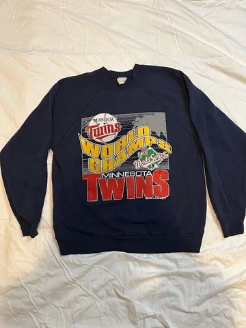 Vintage 1991 Minnesota Twins World Series Champions Crewneck Sweater Large MLB Cover