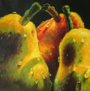 Pintura al óleo frutas lona decoración del hogar para restaurante sala de estar sin marco - Imagen 1 de 7
