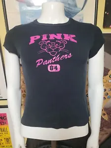 Retro Womens Girls Jrs Small Pink Panther s 64 Jersey T Shirt Nice TV Cartoon - Picture 1 of 3