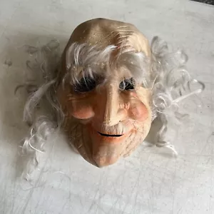 Máscara de Halloween César 1971 Máscara facial de anciano de colección Scary Spooky años 70 RARA - Imagen 1 de 7