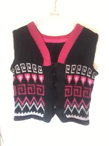 Strickweste Gr.38 schwarz pink rosa - Bild 1 von 2