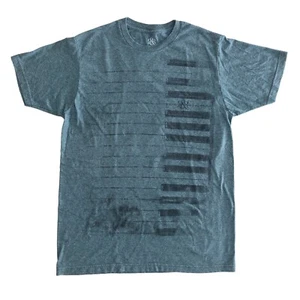 Rock & Republic Men's Medium T-Shirt Piano Keys Graphic Muted Teal Gray Cotton - Picture 1 of 8