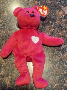 Rare Ty Beanie Baby Valentina Purple Bear w/ tag Typos - Picture 1 of 8
