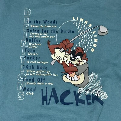 Vintage 90s Taz Sweatshirt Mens Large Crewneck 1996 Warner Bros Golf Made In USA - Image 1 of 4