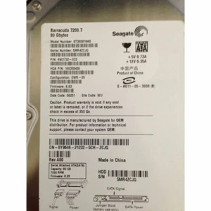 Y9646 - Dell 80GB 7200 RPM SATA 3.5" HDD Seagate 9W2732-133 version - Picture 1 of 1