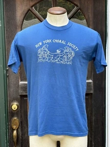 T-shirt vintage anni '80 New York Choral Society blu taglia L - Foto 1 di 6