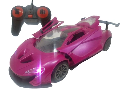 Pink Batmobile Ferrari Radio Remote Control Car 1/18 Opening Doors Rc Car  - Image 1 of 4