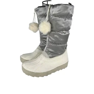 Pajar Women'S Fay II Waterproof Boot US 10 L White Gray Pom Puffer Snow Boots - Picture 1 of 14