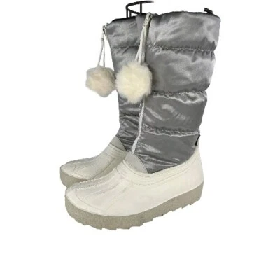 Pajar Women'S Fay II Waterproof Boot US 10 L White Gray Pom Puffer Snow Boots  - Image 1 of 4