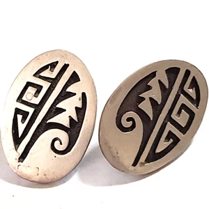 Vintage Hopi Overlay earrings studs NAE 1100 - Imagen 1 de 4