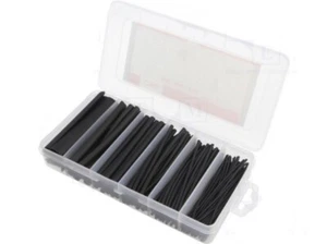 Scatola Set Tubi Termorestringenti 170 Manicotti Diverse Misure Nero Avvolgente Restringimento - Foto 1 di 1