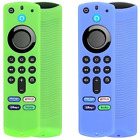 [2 Pack] Pinowu Firestick Remote Cover Case (Glow in Green Glow and Blue 