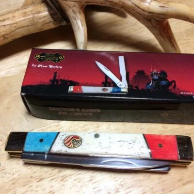 Frost Steel Warrior Red White Blue 3 3/4" Doctors Knife FSW120RWB - Image 1 of 3