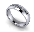 Featuring Channel Set 0.71Ct Baguette Cut Moissanite In 10K White Gold Men Band