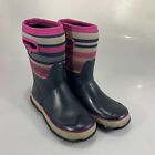 Bogs Boots Kids 4 Kgrasp Stripe Blue Pink Rain Snow 78665-460 37Eu