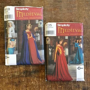 Simplicity Sewing Patterns Medieval Costume Gown Dress Cape Surcote 10-14 UNCUT  - Picture 1 of 2