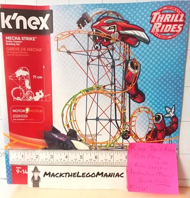 K’nex 18515 Mecha Strike Roller Coaster Instruction Manual Book Only Knex - Image 1 of 2