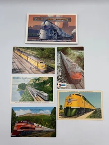 Lot- Vintage All Aboard Stamped Postcard Book & 5 Vintage Railroad Postcards - Picture 1 of 18