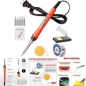 120W Digital Lötkolben Kit Tragbar Easy Play 5 Spitzen 50g Draht Schwerlast - Bild 1 von 7