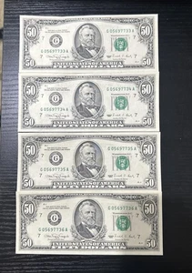 Vintage US $50 Bill 1990 Sequential Uncirculated-very Excellent Quality! - Picture 1 of 6