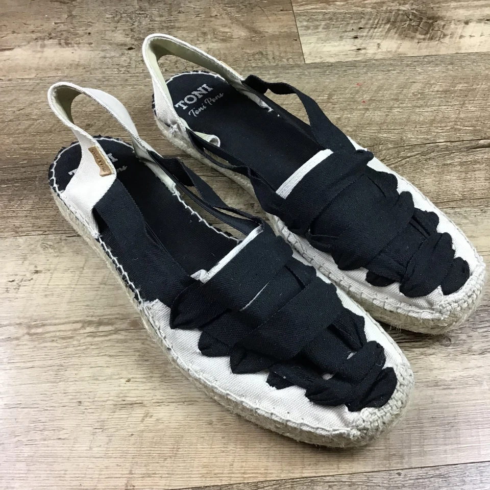 Sandalias Toni Pons Mujer Talla 44 US 12 Negras Alpargatas Hechas en España Foto 1 de 4
