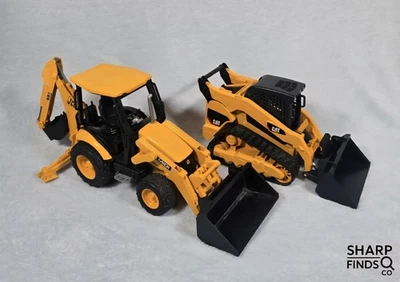 Bruder JCB MIDI CX Backhoe Loader CAT Track Loader Lot Set of 2 Construction... - Image 1 of 4