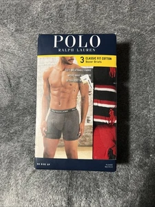 Polo Ralph Lauren Boxershorts 3er Pack Blau Multi Größe: LG #NCBBP3FHA1 Neu mit Etikett - Bild 1 von 2