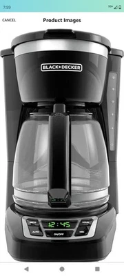 Cafetera digital BLACK+DECKER 12 tazas, programable, filtro de cesta lavable... Foto 1 de 4