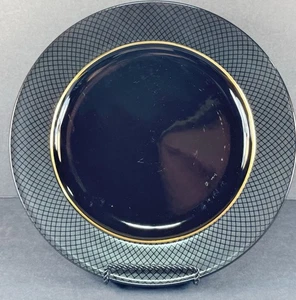 Mikasa Galleria Matrix Schwarz Speiseteller Japan FK702 Goldrand - Bild 1 von 12
