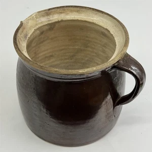 Vintage großer braun glasierter Keramik Krug 6,5" hoch - Bild 1 von 5