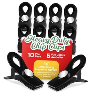 Magnus Magnetic Chip Clips - Heavy Duty Chip Clips Bag Clips Food Clips Snack - Picture 1 of 7