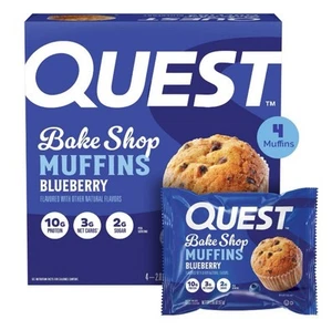 🔴 New QUEST Bake Shop Muffins Blueberry Net Carbs Protein 8.04oz (1 Box) - Picture 1 of 2