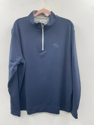 Peter Millar Crown Sport Perth Top Mens XL Navy PGA Logo 1/4 Zip Performance NWT - Image 1 of 4