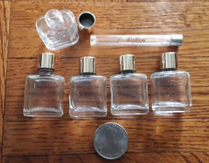 Vintage Mini Glas Köln Flasche Konvolut leer 6 Schraubdeckel - Bild 1 von 1