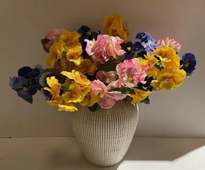 Pansy Sprays Mixed Pack x12 Stem Artificial Flowers - Picture 1 of 5