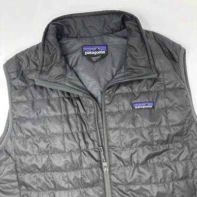 Patagonia Nano Puff Vest Full Zip Gray Men’s Large FLAW - Image 1 of 4