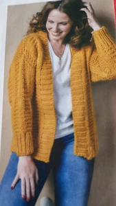 Knitting Pattern -Lady's Lovely Simple Cardigan In Chunky - Sizes 28-60in - Picture 1 of 2